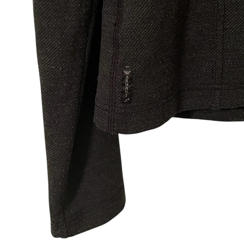 Armani Jeans Women’s Gray Black Herringbone One Button Two Pocket‎ Blazer Size S